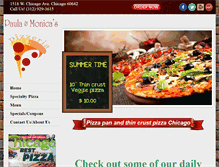 Tablet Screenshot of paulaandmonicaspizzeria.com